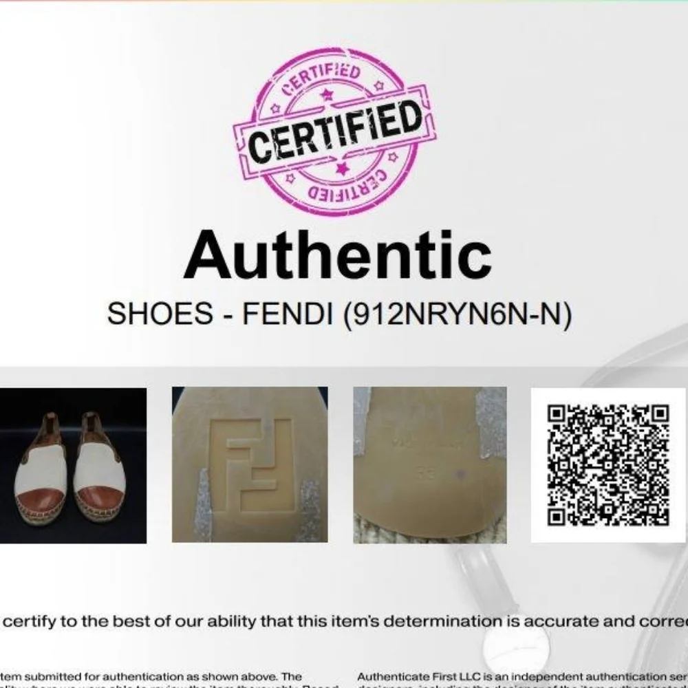 FENDI Cream/Brown Espadrille Flats Size 5‎